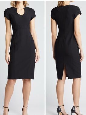 Black Halo Gypsy Rose Sheath Dress Cap Sleeve Size 4 Black Classic